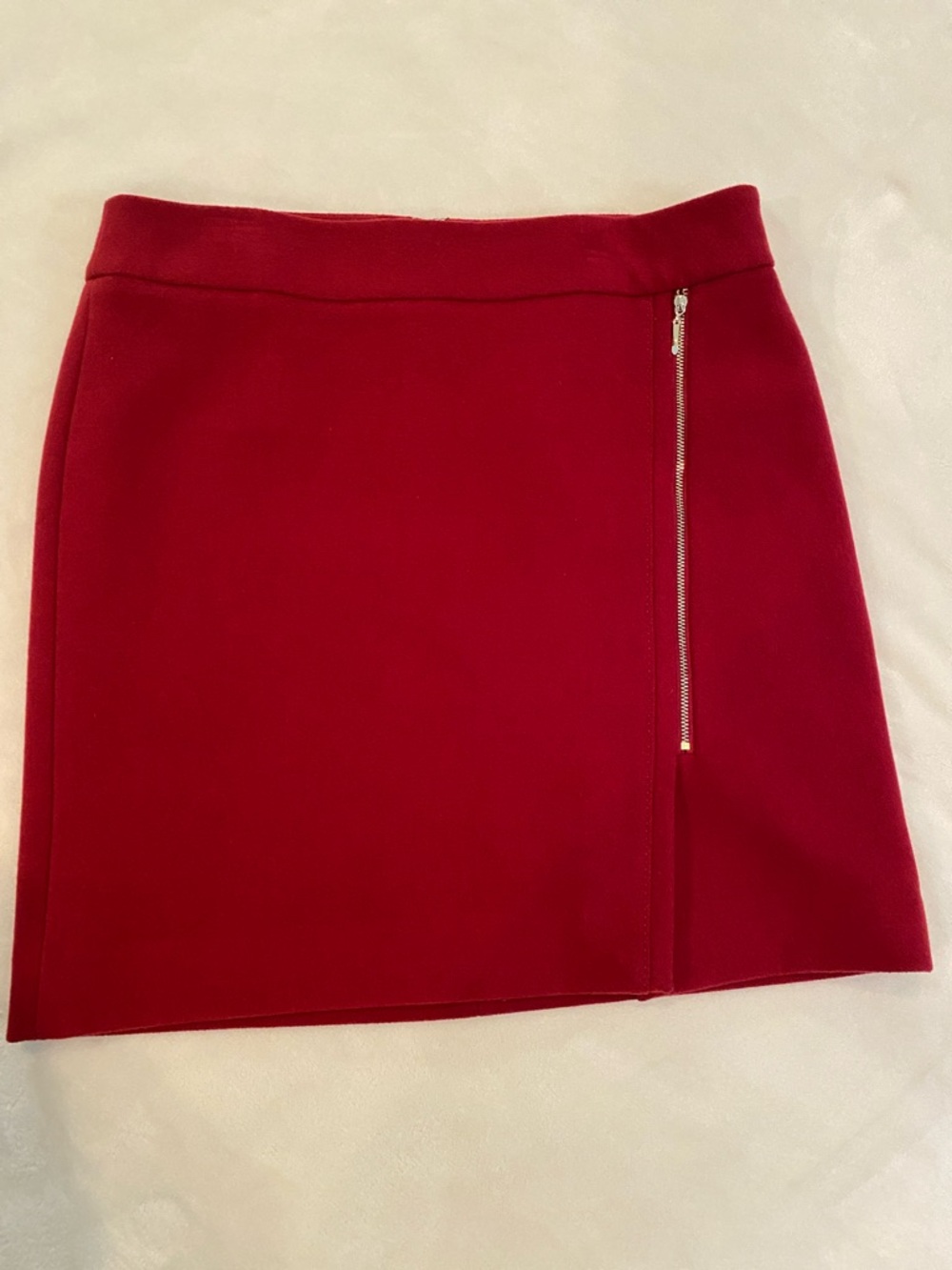 White House Black Market Red Mini Skirt with Side Zip